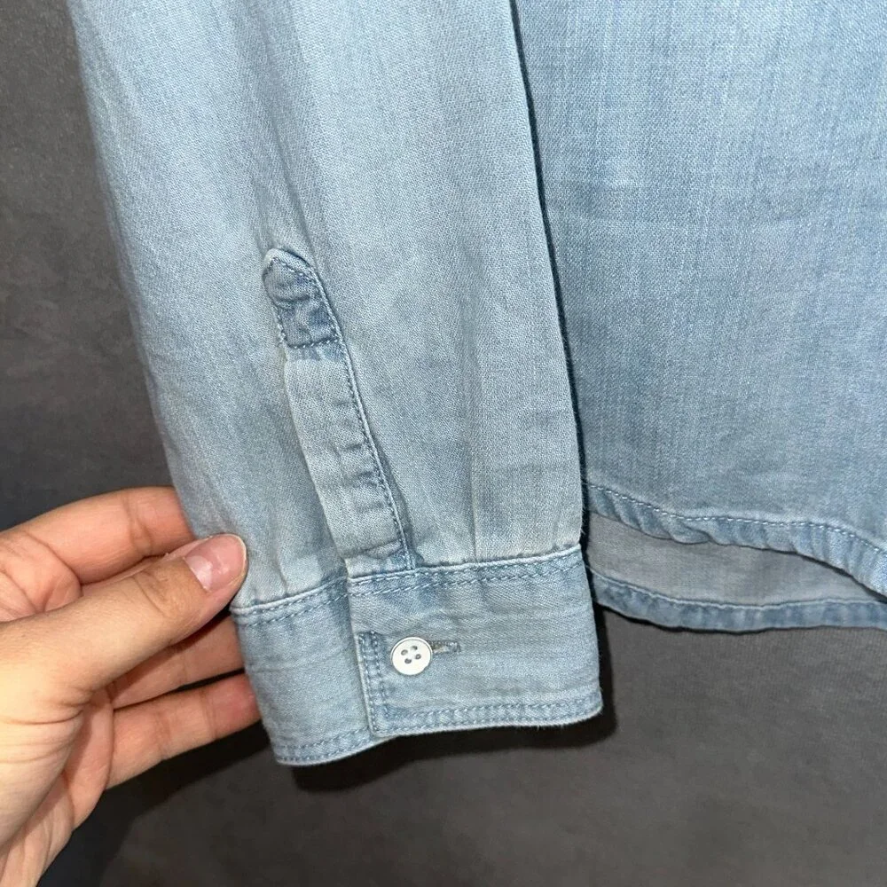 3/$30 Cat & Jack‎ Girls Light Denim Button-Down Shirt XL (14/16) Long Sleeve